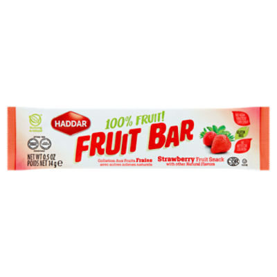 Haddar Strawberry Fruit Snack Bar, 0.5 oz