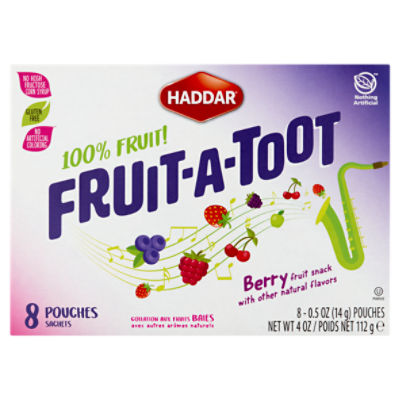 Haddar Fruit-A-Toot Berry Fruit Snack, 0.5 oz, 8 count