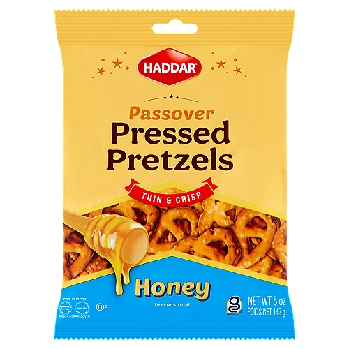 Haddar Thin & Crisp Honey Passover Pressed Pretzels, 5 oz