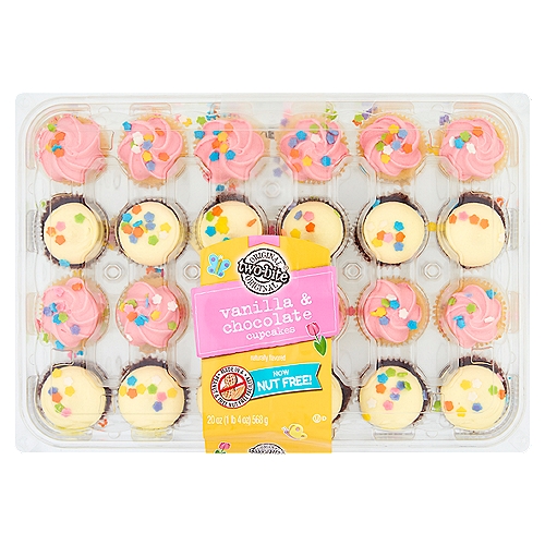 Two-Bite Vanilla and Chocolate Spring Cupcakes, 20 oz
