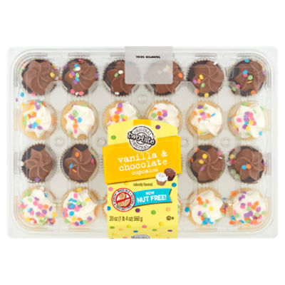 Two-Bite Original Vanilla & Chocolate Cupcakes, 24 count, 20 oz, 24 Each