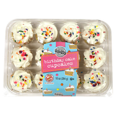 Two-Bite Original Birthday Cake Cupcakes, 10 oz, 10 Ounce