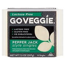 Go Veggie Pepper Jack Style Singles Cheese Alternative, 12 count, 7.3 oz