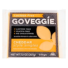 Go Veggie Cheddar Style Singles Cheese Alternative, 12 count, 7.3 oz