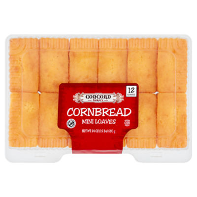 Concord Bakery Cornbread Mini Loaves, 12 count, 24 oz, 1 Each