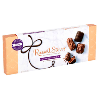 Russell Stover Assorted Caramels in Milk & Dark Chocolate, 14 count, 9 oz