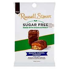 Russell Stover Sugar Free Peanuts, Caramel & Nougat Chocolate Candy, 3 oz