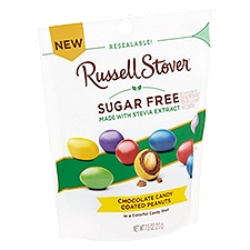 Russell Stover Sugar Free Chocolate Candy Coated Peanuts in a Colorful Candy Shell, 7.5 oz
