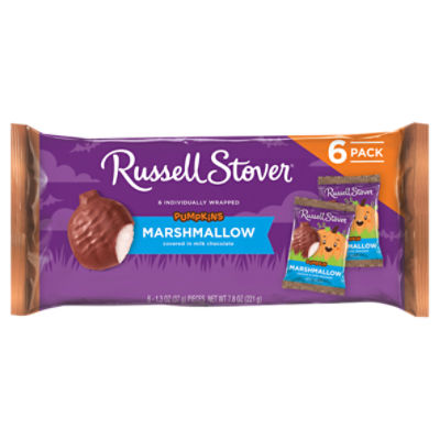 Russell Stover Marshmallow Covered in Milk Chocolate Pumpkins, 1.3 oz, 6 count