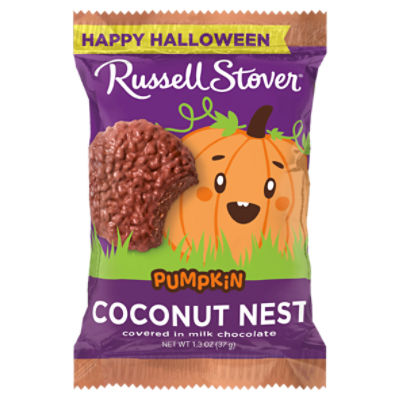 Russell Stover Coconut Nest Covered in Milk Chocolate Pumpkin, 1.3 oz