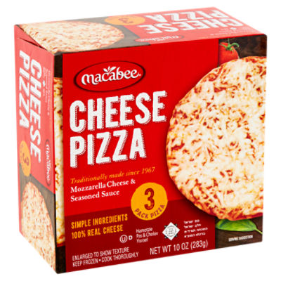 Macabee Mozzarella Cheese & Seasoned Sauce Pizza, 3 count, 10 oz