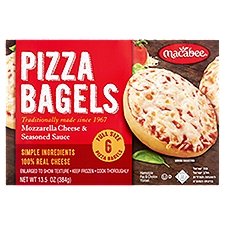 Macabee Mozzarella Cheese & Seasoned Sauce, Pizza Bagels, 12.5 Ounce