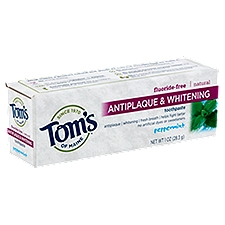 Tom's of Maine Antiplaque & Whitening Peppermint, Toothpaste, 1 Ounce