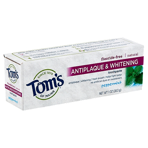 Tom's of Maine Antiplaque & Whitening Peppermint Toothpaste, 1 oz