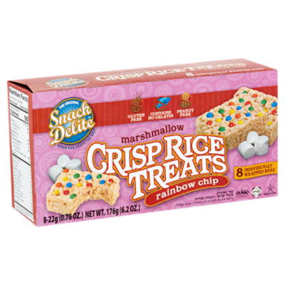 Snack Delite Rainbow Chip Marshmallow Crisp Rice Treats Bars, 0.78 oz, 8 count