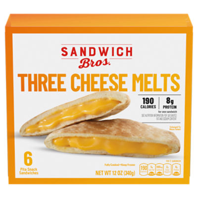 Sandwich Bros. Three Cheese Melts Pita Snack Frozen, Sandwiches