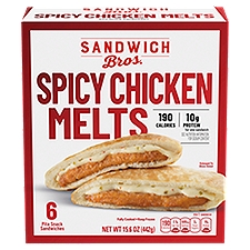 Sandwich Bros. Spicy Chicken Melts Pita Snack, Sandwiches, 15.6 Ounce