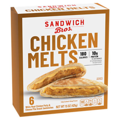 Sandwich Bros. Chicken Melt Flatbread, Frozen Sandwiches