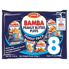 Osem Bamba Peanut Butter Puffs Family Pack, 0.7 oz, 8 count