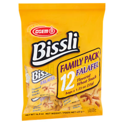 Osem Bissli Falafel Flavored Wheat Snack Family Pack, 1.23 oz, 12 count