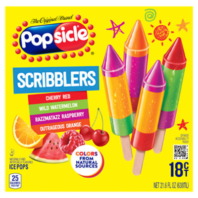 Popsicle Ice Pops Scribblers 21.6 oz, 18 Count