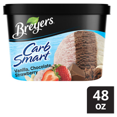 Breyers CarbSmart Vanilla, Chocolate, Strawberry Frozen Dairy Dessert, 1.5 quart