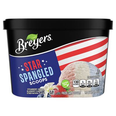 Breyers Star Spangled Scoops Frozen Dairy Dessert, 1.5 quart, 48 Fluid ounce