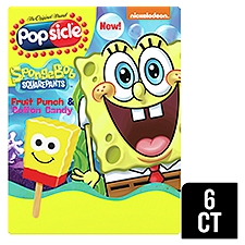 Popsicle Frozen Confection Bars SpongeBob SquarePants 6 ct