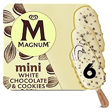 Magnum White Chocolate & Cookies Ice Cream Bars, 6 count, 11.1 fl oz, 11.1 Fluid ounce