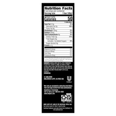 Breyers Carbsmart Strawberry Frozen Dairy Dessert Bars, 6 count, 18 fl oz
