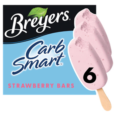 Breyers Carbsmart Strawberry Frozen Dairy Dessert Bars, 6 count, 18 fl oz