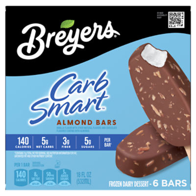 Breyers CarbSmart Almond Frozen Dairy Dessert Bars, 6 count, 18 fl oz