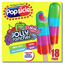 Popsicle Jolly Rancher Ice Pops Candy Flavor Ice Pop 29.7 oz, 18 Count