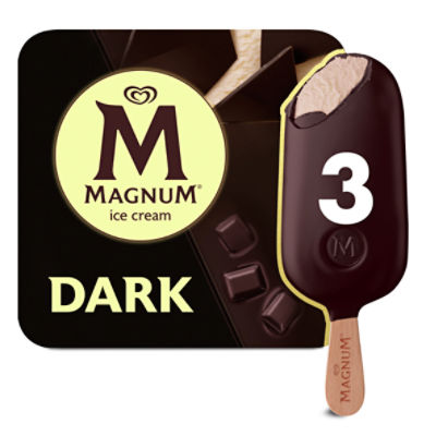 Magnum Dark Chocolate Ice Cream Bars, 3 count, 9.12 fl oz, 3 Each