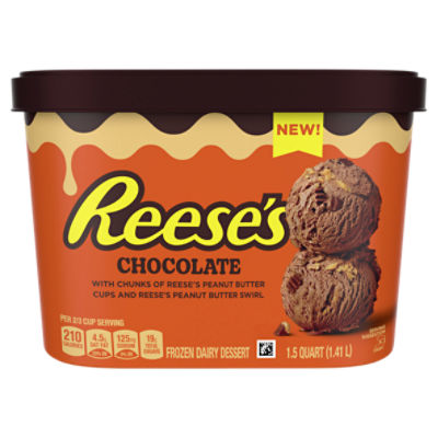 Breyers Reese's Peanut Butter Cups Chocolate Frozen Dairy Dessert, 1.5