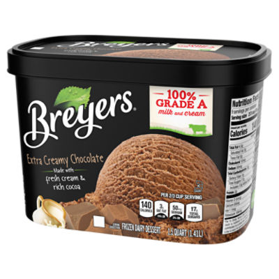Breyers Extra Creamy Chocolate Frozen Dairy Dessert Tub, 48 oz