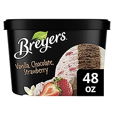 Breyers Original Ice Cream Vanilla Chocolate Strawberry 48 oz