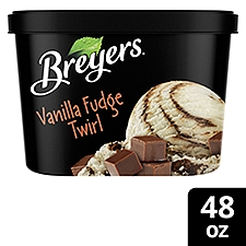 Breyers Frozen Dairy Dessert Vanilla Fudge Twirl 48 oz, 48 Ounce
