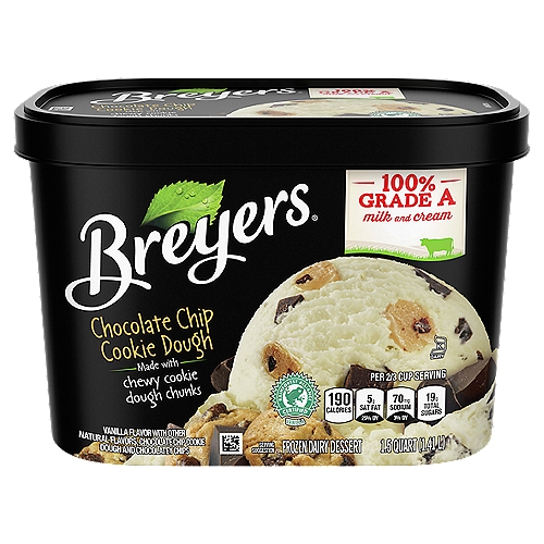 Breyers Frozen Dairy Dessert Chocolate Chip Cookie Dough 48 oz