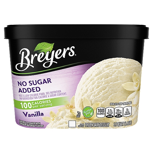 Breyers Frozen Dairy Dessert No Sugar Added Vanilla 48 oz
