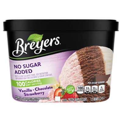 Breyers Vanilla, Chocolate and Strawberry Flavor Frozen Dairy Dessert, 1.5 quart, 48 Ounce