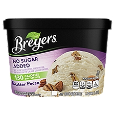 Breyers No Sugar Added Butter Pecan, Frozen Dairy Dessert, 48 Ounce