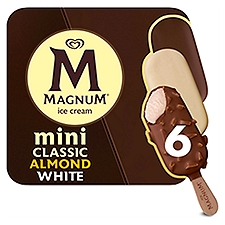 Magnum Ice Cream Bars Classic Almond White 11.1 oz, 6 Count