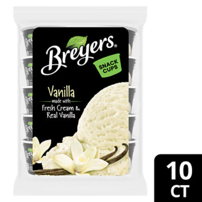 Breyers Vanilla Light Ice Cream Snack Cups, 3 fl oz, 10 count