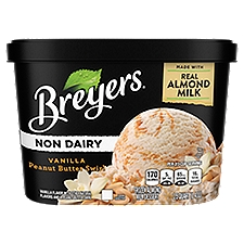 Breyers Non-Dairy Non Dairy Vanilla Peanut Butter Swirl, Frozen Almond Milk Dessert, 48 Fluid ounce