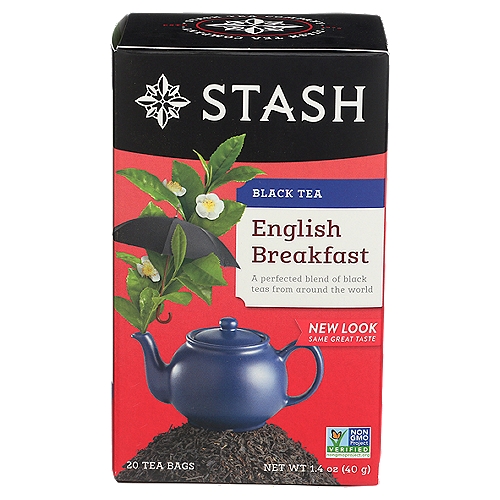 STASH English Breakfast Black Tea Bags, 20 count, 1.4 oz
Our popular blend of full-bodied black teas curated from tea estates around the world. Kick off your day with the complex, brisk flavor of our English Breakfast—the perfect way to elevate your everyday tea ritual!