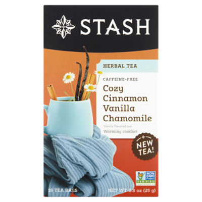 Stash Cozy Cinnamon Vanilla Chamomile Flavored Herbal Tea Bags, 18 count, 0.8 oz