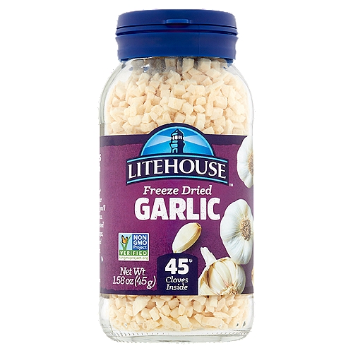 Litehouse Freeze Dried Garlic, 1.58 oz
45* cloves inside
*Approximate measurement