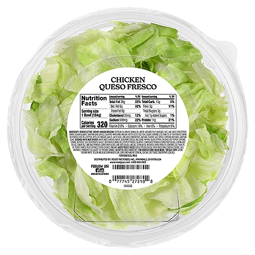 Ready Pac Foods Bistro Chicken Queso Fresco Salad with Creamy Avocado  Dressing, 6.5 oz - The Fresh Grocer