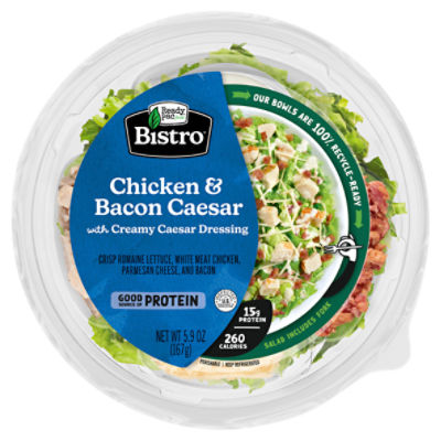 Ready Pac Foods Bistro Chicken & Bacon Caesar with Creamy Caesar Dressing Salad, 5.9 oz